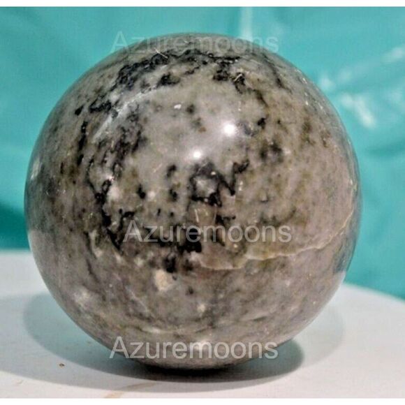 solid  polished smooth marble sphere paperweight mystical orb - Picture 4 of 6